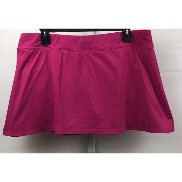 Lands' End Swim Skirt Bottom Women Petite 16P Pink Stretch Skirt w/ Briefs Swim - Picture 1 of 11